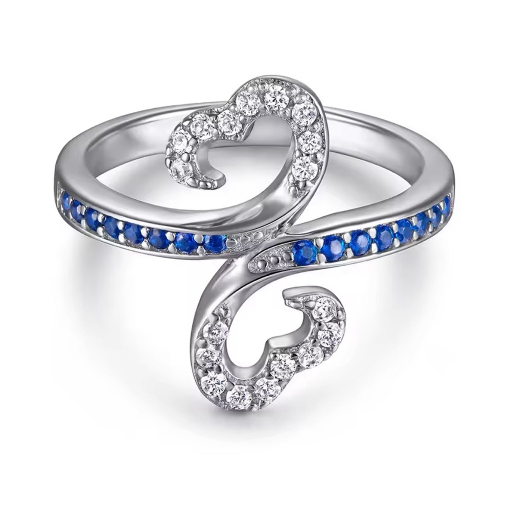 NEW HEART HALO‎ RING, WHITE GOLD PLATED 925 SILVER, LOVE RING, CUTE RING, SIZE 6 - Picture 7 of 12